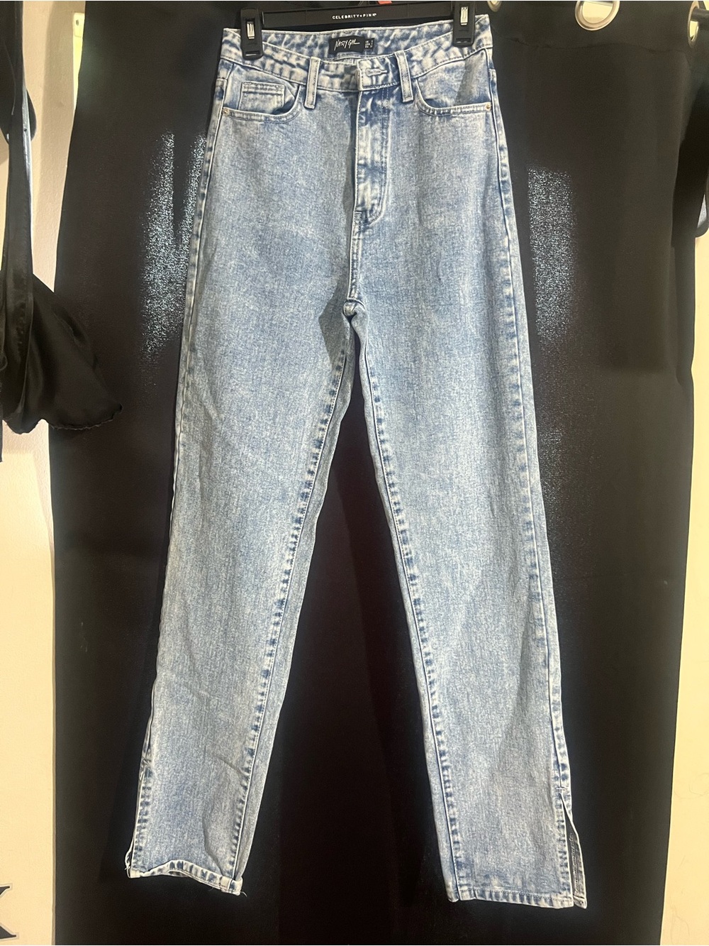 Nasty Gal Light Blue High-Rise Straight Jeans